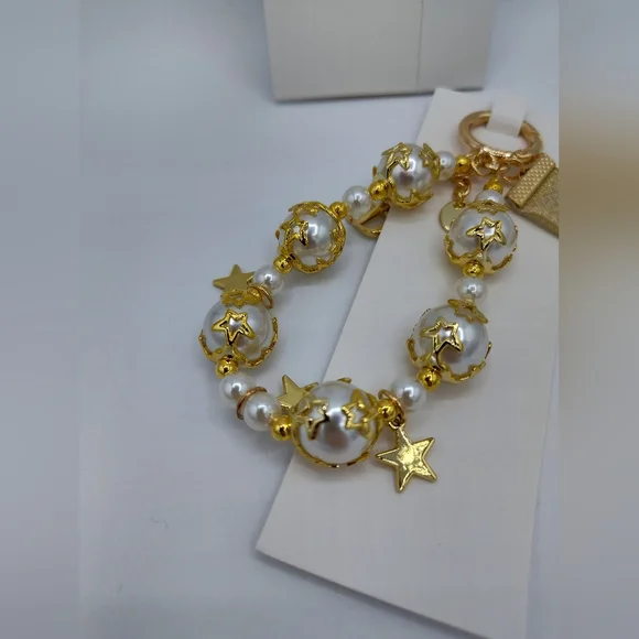 DIOR Star Charm Pearl Keychain | Beauté VIP Gift 2025 NIB Gold Pearl - Picture 3 of 5